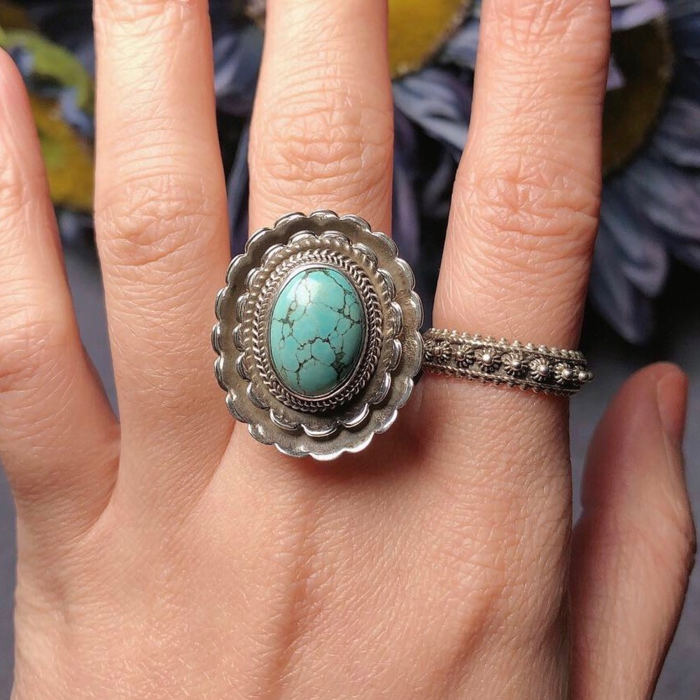 Clearancesterling Silver Turquoise Ring - image 1
